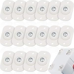 (16pcs,Blanc) Auto-Adhésif Roulettes Mini en Acier Inoxydable Roues Pivotantes Universelle Bâton sur 360 Degrés de Rotation de la Roue Collant Poulie de Bas de St - Neuf
