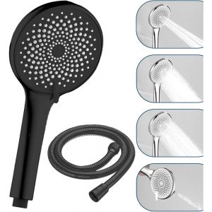 pommeau de douche avec tuyau¿ Grande pomme de douche XXL avec flexible de douche antidéflagrant en acier inoxydable.pommeau de douche noir.paumeau douche.paume de douche.poire de douche - Neuf