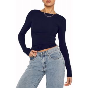 Utigh-Hauts Décontractés Pour Femmes Top Moulant Pour Femmes T-Shirts Moulants À Manches Longues - Tops Basiques - Neuf