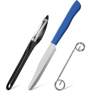 Oayew-2 &Eacute;plucheur Universel Eplucheur L&eacute;gumes En Acier Inoxydable,Couteau Cuisine Avec Lame Tranchante Pour L&eacute;gumes Fruitscouteau &Agrave; Coupe Rapide Avec Ressort Amovible&iquest;Bleu Et Noir&iquest; - Neuf