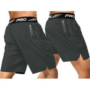 Ulteronixshop-9"" 5"" Lot De 2 Sport Shorts Pour Hommes, Cuissard De Running,Short De Course S&eacute;chage Rapide Pantalon Court Avec Poches Zipp&eacute;es Pour Fitness - Neuf
