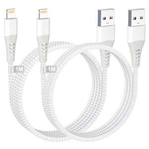KALANKA-C&acirc;ble iPhone,Cable Lightning 1M+1M[Certifi&eacute; Apple MFi], Cable Chargeur iPhone USB Cable iphone Charge Rapide Cable Lightning USB Fil Iphone Cordon pour IPhone 14 13 12 11 Pro Max/Mini/XS/XR/8 - Neuf