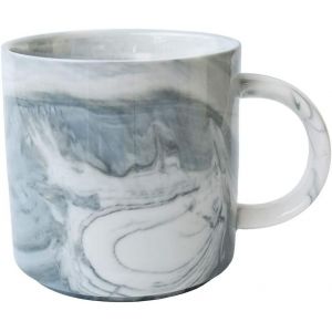 Eryi-Tasse À Café En Marbre - 300 Ml - En Porcelaine - Empilable - Avec Anse - Cadeau D'anniversaire, De Saint-Valentin, De Fête Des Mères, D'anniversaire De Mariage - Pour Lait, Eau, Cacao (Gris) - Neuf