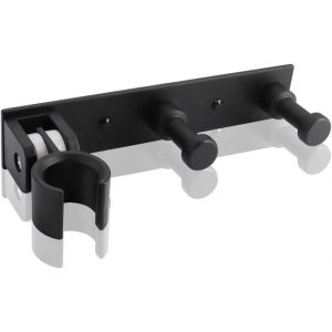 KAL-Universel Support Douchette Avec 2 Crochet, Support Douche Mural En Alliage D'Aluminium Réglable, Fixation Pommeau De Douche Auto-Adhesif Porte Pomme De Douche Pour Tuyau De Douche - Neuf