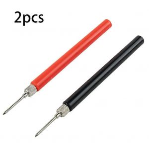 2PCS Multimètre Ressort Test Sonde Pointe Isolé Crochet de Test Fil Connecteur Aiguilles de Test Électrique Sonde de Test Cordons de Test 128mm - Neuf