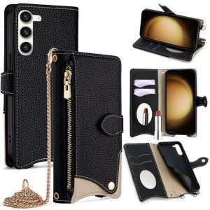 Sunsky Crossbody Chain Fishtail Litchi &Eacute;tui De T&eacute;l&eacute;phone Pour Samsung Galaxy S23+ 5g Noir - Neuf