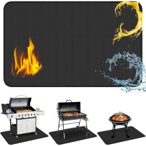 Ulteronixshop-Tapis de barbecue d'ext&eacute;rieur 180 x 100cm, Tapis Barbecue Sol Exterieur Tapis de Barbecue Exterieur pour Barbecue en Plein Air, Camping, Patio - Imperm&eacute;able, R&eacute;sistant &agrave; l'huile, Ignifu - Neuf