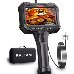 MEVRONISSHOP-Cam&eacute;ra endoscopique avec lumi&egrave;re, t&ecirc;te Mobile &agrave; 210&deg;, sonde de 5,5 mm, &eacute;cran HD 5"", cam&eacute;ra d'inspection IP67, Tube Serpent &eacute;lastique de 1,5 m, cam&eacute;ra Tubulaire pour Voiture et Maison - Neuf