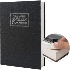 Utigh-Boîte De Rangement Sûre De Livre De Détournement De Papier Réel, Coffre-Fort Secret De Dictionnaire Avec Serrure De Code/Clé, Coffre-Fort Caché De Livre De Flip (Clé Du Dictionnaire Noir) - Neuf