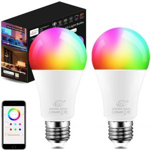 Kalanka-Ampoule Connect&iquest;&iquest;E Alexa E27, Compatible Avec Alexa Commande Vocale (Appareils Echo Requis), Ampoule Led E27 Multicolore + Blanc Froid 6000k (2 Pack) - Neuf