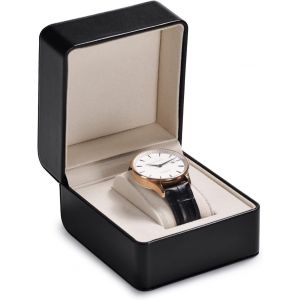 Kal-Boîte À Montres En Cuir Noir, Boîte Cadeau Pour Le Stockage De Voyage, Daim Haut De Gamme, Verrouillage, Montre De Luxe Et Intelligente, Homme Et Femme, Noël Et Anniversaire - Neuf