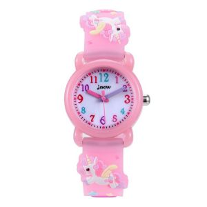 Montre Enfant (Licorne Rose), Montre Analogique Pour Garçons Et Filles, Bracelet En Silicone Souple Pour Enfants, Montre À Quartz Pour Filles, Montre Facile À Lire Et À Apprendre L'heure - Neuf