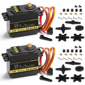 KAL-15Kg Servo Digital Moteur Servo En Métal Cuivre Boîte De Vitesses Pour Arduino 1/8 1/10 1/12 Voiture Voiture Bateau Avion Robot Bras 5V Standard Servo Micro Modélisme Avec Corne Et Câble - Neuf