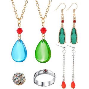 Kal-Lot De 25 Boucles D'oreilles Pendantes En Forme De Château En Mouvement - Rubis - Autocollants Pour Fans - Neuf