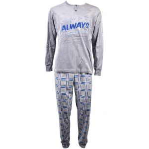 Pyjama Homme Long Sweet Secret Q2733 Polaire Gris - Neuf