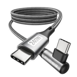 Tye-Câble Usb C Vers Usb C 2m Coudé [240w 48v/5a], Pd3.1&qc4.0+ Câble Usb C Charge Rapide 90 Degrés Pour Iphone 16 15/Pro Max, Samsung S24 Ultra S23 S22 S21, Macbook Pro/Air, Ipad Pro/Air/Mini - Neuf