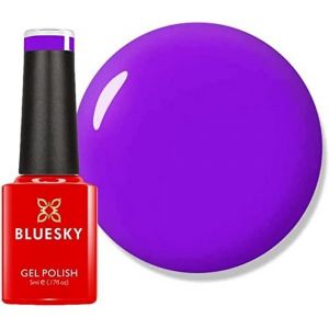 Vernis &Agrave; Ongles Gel Bluesky, Purple Ahoy - A100, Violet, Brillant, Durable, R&eacute;sistant Aux Puces, 5 Ml (N&eacute;cessite Du S&eacute;chage Sous Lampe Led Uv) - Neuf