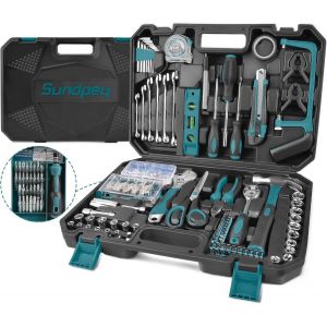 XIXA-Mallette À Outils 257 Pièces Caisse À Outil Completeboite A Outils Portable Marteau Pinces Tournevis Clé Douille Ruban Mesurer Kits D'Outils Réparation Combiné - Neuf