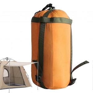 Sac De Couchage Portable, Sac A Dos Leger, Sac De Rangement En Nylon Pour Voyage, Camping, Randonnee, Randonnee En Plein Air, Orange 1 - Neuf