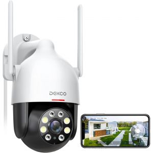 KALANKA-2K Camera Surveillance WiFi Ext&eacute;rieure, 360&deg; PTZ Cam&eacute;ra Surveillance, D&eacute;tection Mouvement, Vision Nocturne en Couleur, Alerte Instantan&eacute;e, Audio Bidirectionnel, &Eacute;tanche IP66, I Pack - Neuf