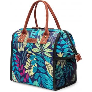 Sac &agrave; D&eacute;jeuner Isotherme, 9L Sac Repas Lunch Bag, Sac Repas Pliable, Sac Pique Nique en Toile de Coton, Portable Sac pour Lunch Box pour Fille Gar&ccedil;on Femme Homme Bureau Ecole (B) - Neuf