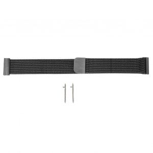 Bracelet De Montre G&eacute;n&eacute;ral 18mm En Acier Inoxydable Boucle D'absorption Magn&eacute;tique Maille M&eacute;tallique Bracelet De Montre &Agrave; D&eacute;gagement Rapide Bracelet De Remplacement Pour Asus Zenwatch 2 Noir - Neuf
