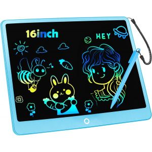 Tablette D'&eacute;criture LCD 16 Pouces, Tablette Dessin Enfant, Tablette Graphique Ardoise Magique Jouets Enfant 3 4 5 6 7 8 9Ans Gar&ccedil;on Fille, &eacute;ducatifs Jouet Cadeaux d'anniversaire de No&euml;l pour Enfants - Neuf