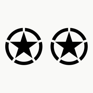 Autocollant Réfléchissant Pour Réservoir De Carburant, Pentagramme, Étoile, 4x4, Tout-Terrain, Militaire, Armée Américaine, Taille 12 Cm, Lot De 2 (Noir, 12 Cm) - Neuf
