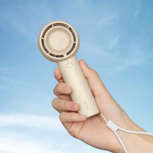 Mini ventilateur à main, design unique, ventilateur de poche avec ventilateur puissant, rechargeable par USB 4500 mAh, pour cils, maquillage, enfants - Marron - Neuf