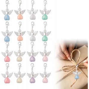 Lbgwp60-16 Pendentifs Ange Gardien, Pendentifs D'amour, Petits Porte-Bonheur, Porte-Clés Ange Gardien Pour Baptême, Communion, Confirmation, Mariage, Crèche, Remerciement - Neuf