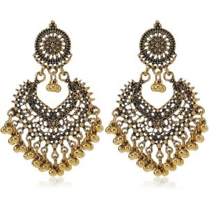 Kal-Boucles D'oreilles Bohèmes À Pampilles Pour Femmes Et Filles, Vintage, Fleur, C?ur, Perles, Bijoux Indiens Bollywood, Cadeaux Pour Festival Jhumka, Vacances De Noël - Neuf