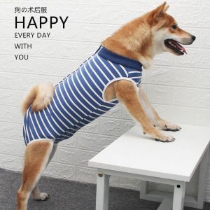 Animal De Compagnie Postopératoire Anti-Lécher Gilet (S, Bleu Rayé) - Neuf
