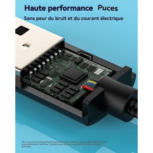 Usb Male To Female Jack Adapter 3.5mm Aux Dac Audio Cable Earphone Plug Hifi External Sound Dongle Microphone Speaker Headsets Car For Pc Ps5 Ps4 Dongle.[G23] - Neuf