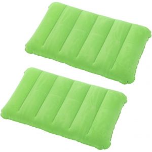 Trahoo-2 Pièces Coussin De Plage Gonflable,Coussin De Voyage,Plage Oreiller,Voyage Léger Portable Flocage Coussin D'air Oreiller,Convient Aux Voyages En Plein Air Et À La Randonnée (Vert) - Neuf