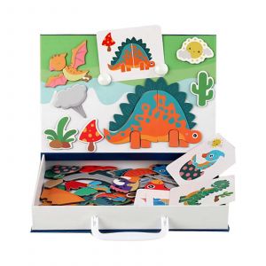 Puzzle Magnétique De Changement De Vêtements, Jouet D'association, Boîte À Puzzle Éducative Précoce, Coordination ?Il-Main Pour Enfants, Jeu D'échecs Volant-L'ère Des Dinosaures - Neuf