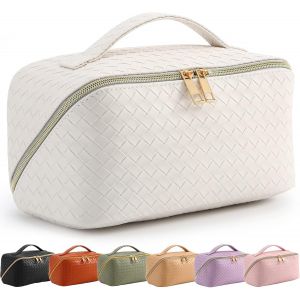 KALANKA-Trousse de Toilette Femme Voyage,Trousse Maquillage,Trousse Toilette XL,Cuir Trousse a Maquillage Femme Pochette Maquillage Grande Capacité Voyage pour Femme Fille - Neuf