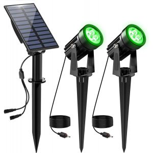 Spot Solaire Ext&eacute;rieur, 2 En 1 Vert Projecteur Solaire Exterieur, Etanche Ip65 Lampe Solaire Exterieur Puissante 2 Modes Lumiere Solaire Avec Pour Jardin, All&eacute;e, Chemin, Trottoir, Terrasse - Neuf