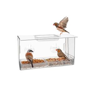 Mangeoire &Agrave; Oiseaux Transparente En Acrylique, Nichoir Pliable D'ext&eacute;rieur - Neuf