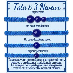Eryi-Tata Neveu Bracelet Cadeau Tante Et 2 3 Neveux Bracelets A Sa Tata 2 3 Neveux Cadeaux De Ma Tata Anniversaire Noel Femme Homme Original Idee Bijoux Assortis Pour 2 3 4 5 Pièces Réglable - Neuf