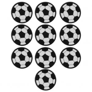 Lot De 10 Patchs Brodes En Forme De Ballon De Football Pour Sac A Dos, Vetements, Accessoires, Autocollants - Neuf