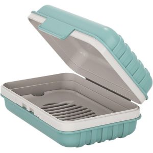 Porte-savon de voyage étanche avec couvercle, étui à savon portable pour voyage, camping, extérieur, salle de sport, salle de bain, bleu - Neuf