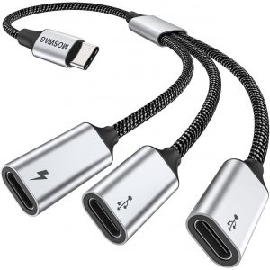 Eryi-Adaptateur Usb-C Mâle Vers Femelle Avec Charge De 60 W, Convertisseur De Câble À 3 Ports Pour Mac Xbox One Series X/S, Ps4, Ps5 - Neuf