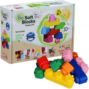 JGD-Parcours Motricité Bébé, Blocs De Construction Souples, Jouets Éducatifs pour Bébés 6 Mois et Plus, Multicolore Grosse Brique De Construction, Jouet Enfant 2 Ans et 3 Ans (10 Blocs Souples) - Neuf