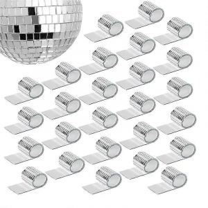 26 Pcs Miroir Mosa&iuml;que Carreaux Auto-Adh&eacute;sif Boule Disco Carreaux Petit Carr&eacute; Miroir Miroir Carreaux Autocollant F - Neuf