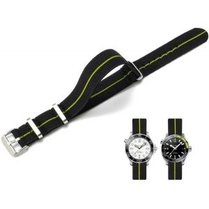 Bracelet De Montre Nylon Élastique 18mm 20mm 22mm Nato Style Militaire Balistiques Marine Parachute Réglable Nylon Tressé Tissu Bracelet Remplacement Band Pour Homme Femme.[U2858] - Neuf