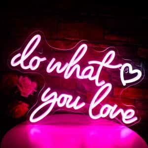 Do What You Love Neon Logo Rose Néon Logo Pour Décoration Murale Usb Alimenté Néon Pour Chambre À Coucher, Bar, Décoration De La Maison, Fête D'Anniversaire, Cadeau - Neuf