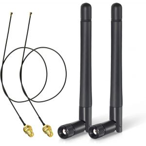 SUBZONAL-Antenne WiFi Bi-Bande 2.4GHz 5GHz 3dBi RP-SMA Mâle, Câble 30cm de Presa Micro Coassiale 0.25mm pour ESP32 Intel Carte Réseau M.2 NGFF Routeur WiFi Caméra IP Sécurité Adaptateur USB - Neuf