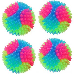 Cmws-4 Pièces Jouet Balle Pour Chien Et Chat,Light Up Dog Balls,Balle Sauteuse À Led Animaux Chats Balles Jouet Amusant (4 Pièces Coups De Couteau) - Neuf