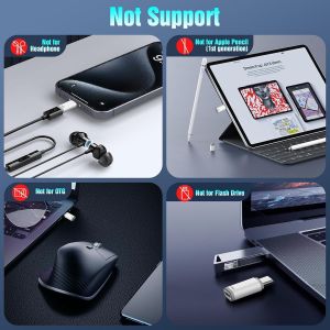 Adaptateur Lightning Femelle Vers Usb C M&acirc;le,Usb-C Vers Lightning Avec Boucle Antiperte, Charge Et Synchronisation Pour I-Phone 15/16 Pro Max Plus, Ipad Pro/Air, Pas Pour Audio/Otg[Z2193] - Neuf