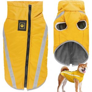 Jgd-Manteau Imperm&eacute;able Pour Chien, Veste Chaude Pour Animaux De Compagnie En Hiver Manteau Pour Chien V&ecirc;tements Pour Chiens V&ecirc;tements R&eacute;fl&eacute;chissants (Jaune, Xl) - Neuf